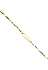 tiny 14k yellow gold 3mm heart id baby bracelet